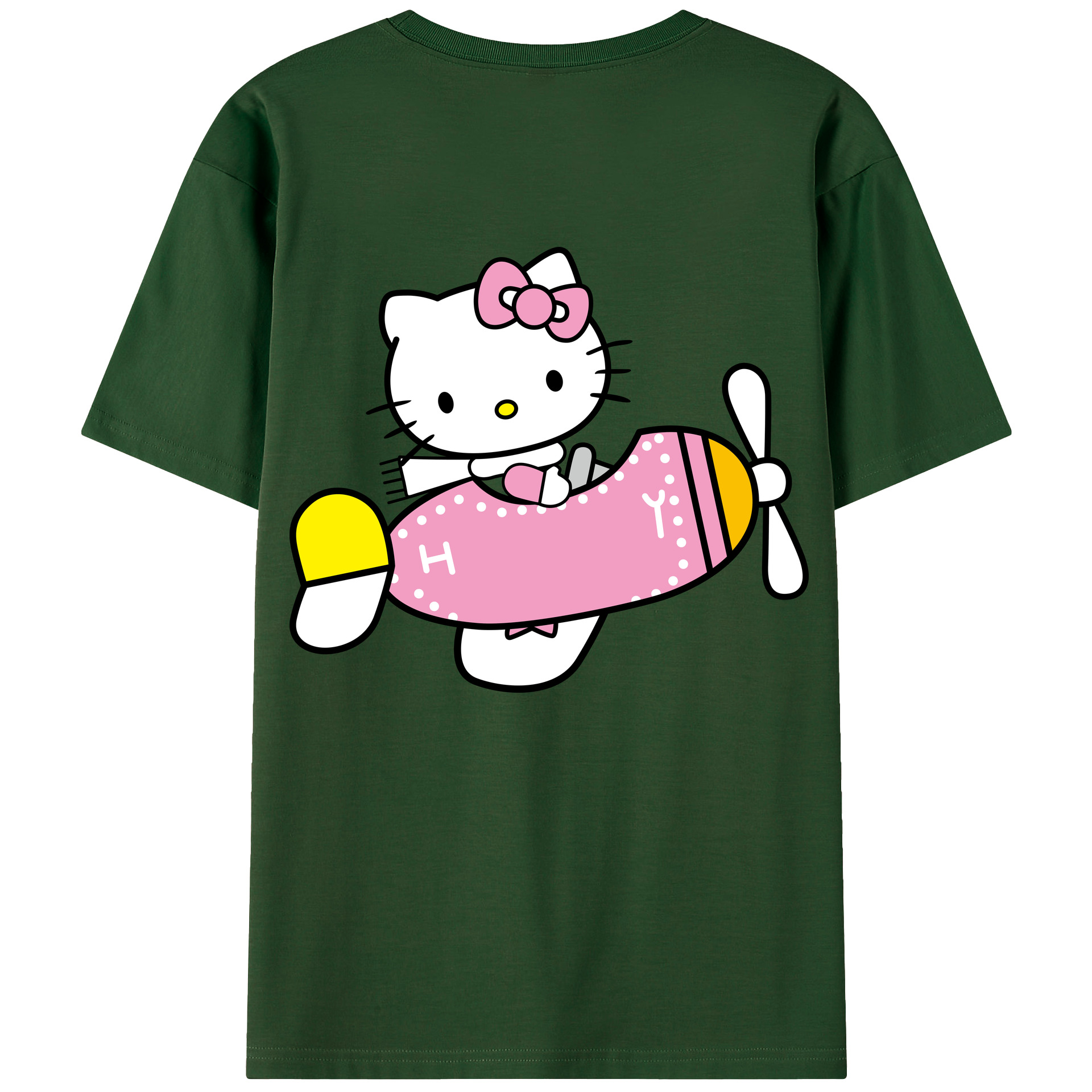 （画像用） Hello Kitty ハローキティ 綿100％半袖Tシャツ（背面プリント）